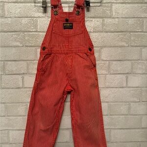 Vintage Oshkosh Red Striped Kids Overalls